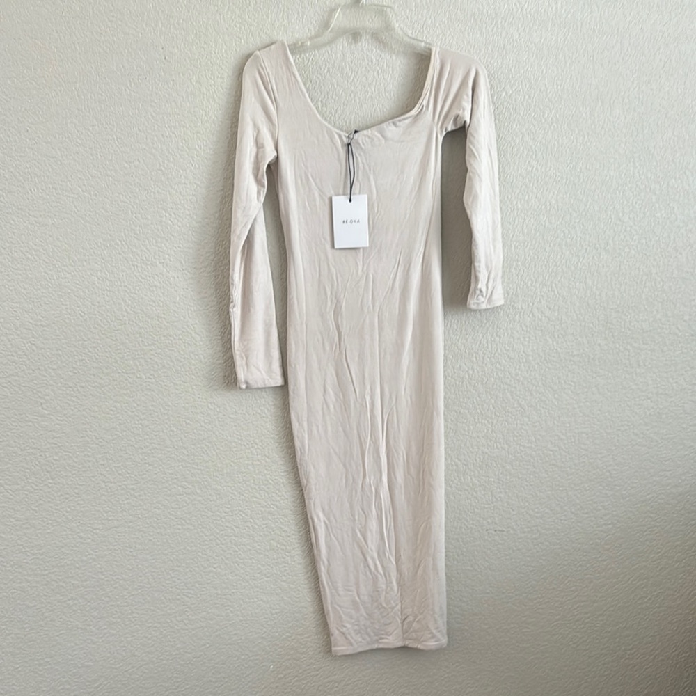 Re Ona Cream Long Sleeve Dress